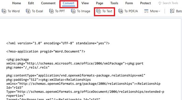 Convert and Read an XML file format