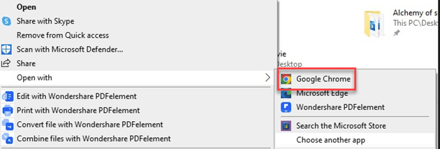 Open an XML file using the Chrome browser