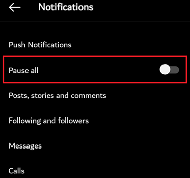 Turn Off & On the Notification Settings