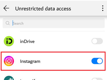 Unrestricted Data Usage for Instagram