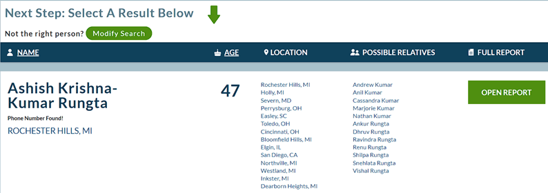 Use Intelius to Find a Person’s Middle Name