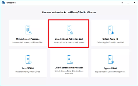 Use iCloud Activation Lock Removal Tools: UnlockGo