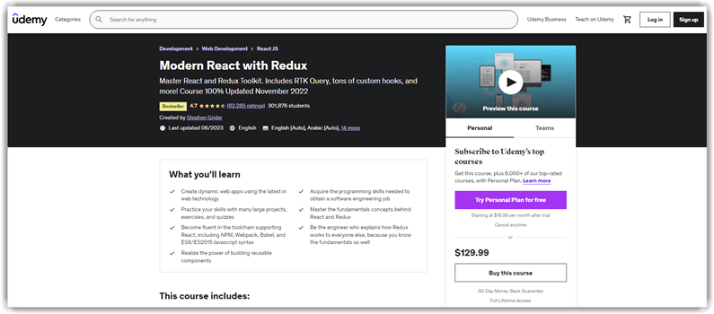 Modern React with Redux