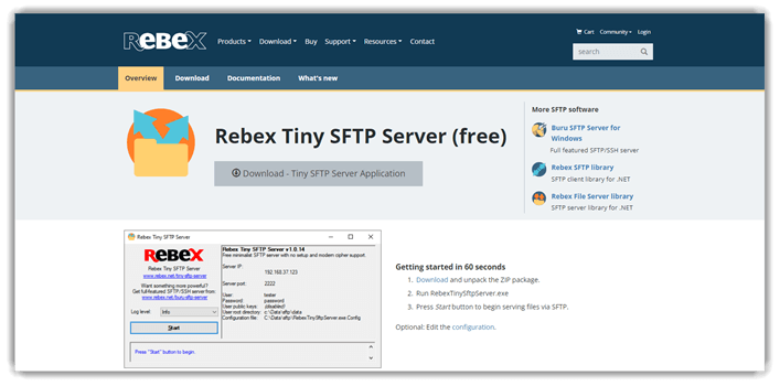 Rebex Tiny SFTP Server