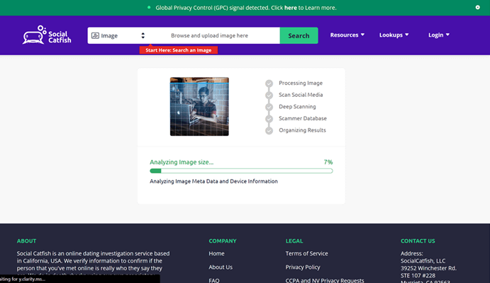 Use Social Catfish Reverse Image Search