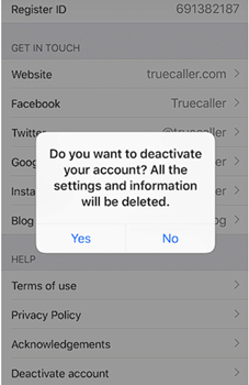 Deactivate Truecaller Account For iOS Users