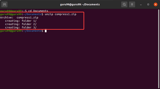 Unzip File in Ubuntu/Linux using the Command Line