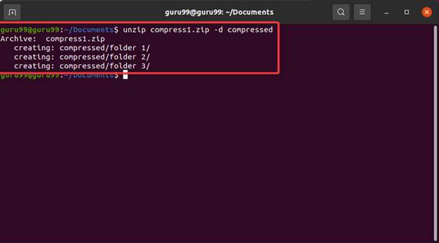 Unzip File in Ubuntu/Linux using the Command Line