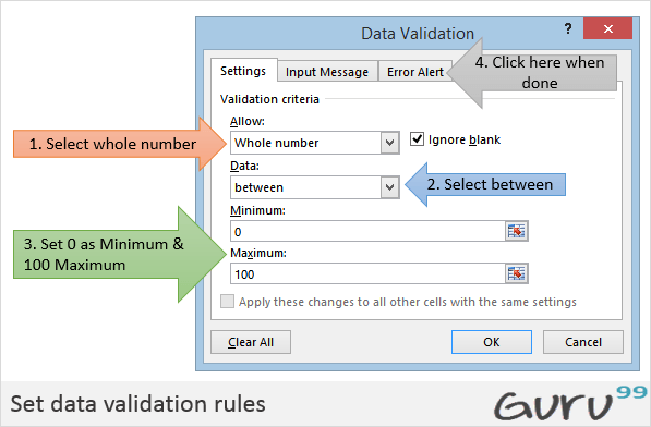 Set Data Validation Rules