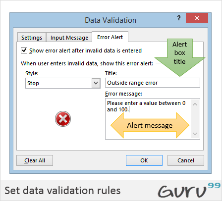 Set Data Validation Rules