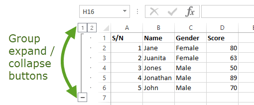 Group and Ungroup in Excel