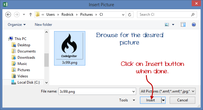 Adding Images to Spreadsheets