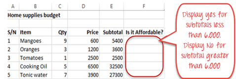 IF Function Example in Excel
