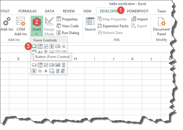 VBA Hello World Program