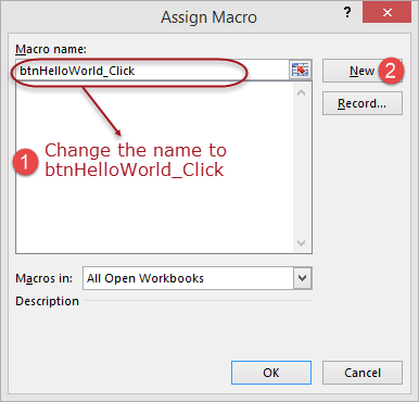 VBA Hello World Program