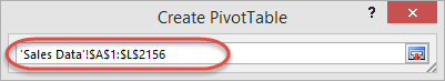 Creating Pivot Tables