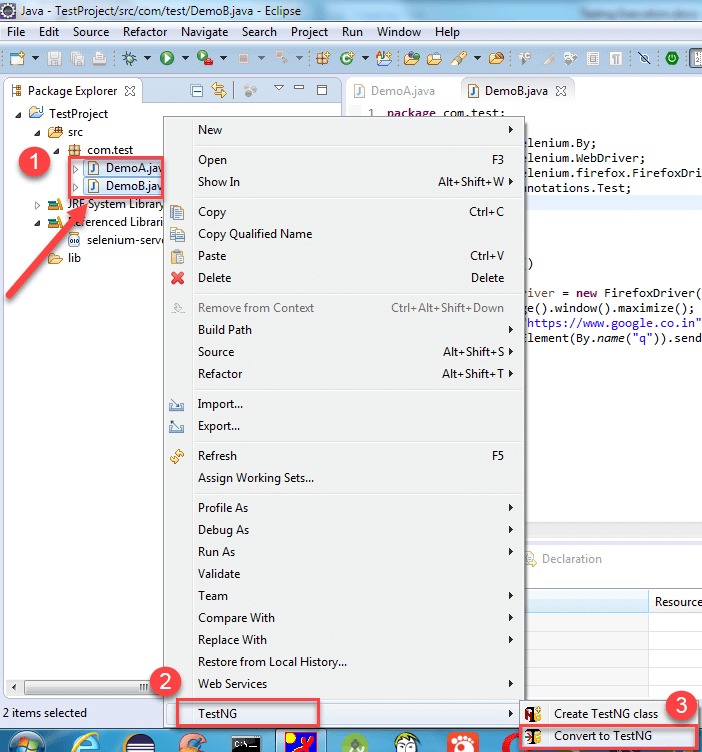 Convert and Execute Selenium Project to TestNG