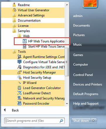 Introduction to Web Tours Application