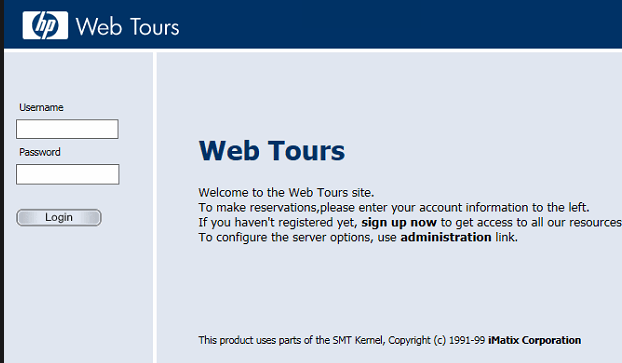 Introduction to Web Tours Application