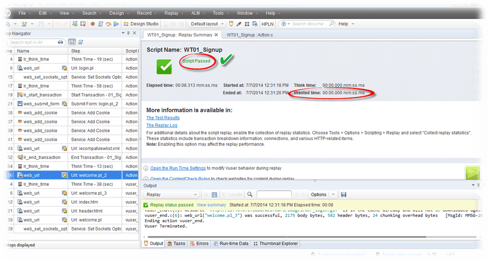 Playback a Script and understanding Log