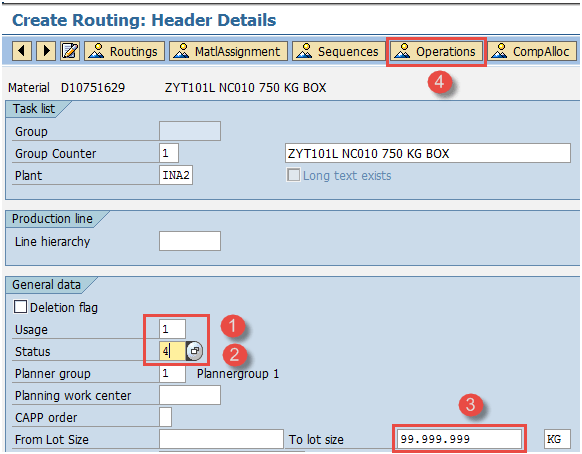 Create Routing in SAP PP