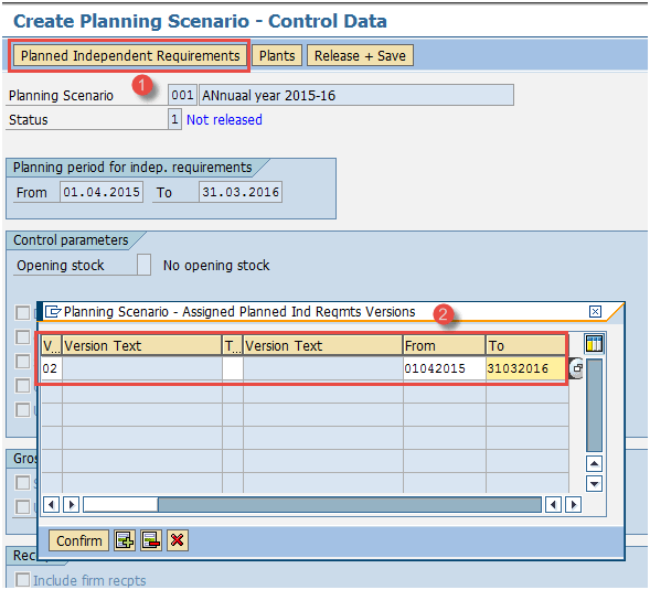 Create Planning Scenario in SAP PP