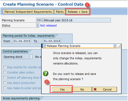 Create Planning Scenario in SAP PP