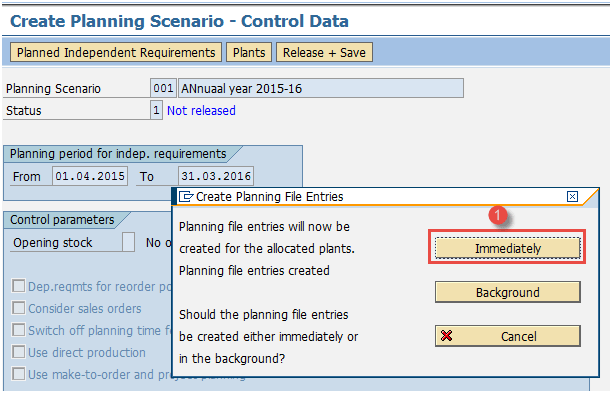 Create Planning Scenario in SAP PP