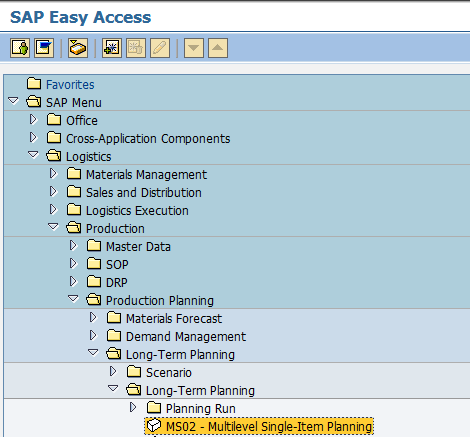 Run Long Term Planning (LTP) in SAP PP