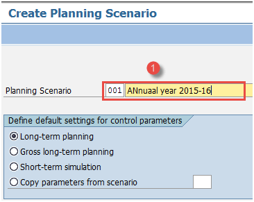 Create Planning Scenario in SAP PP