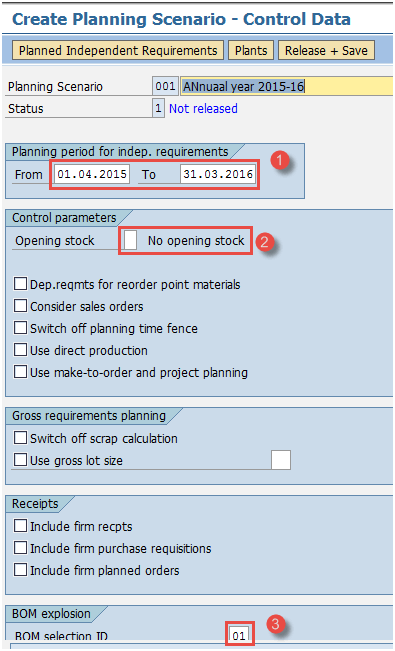 Create Planning Scenario in SAP PP