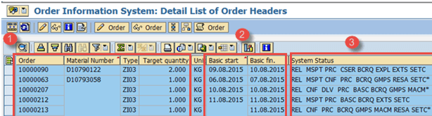 Display Order Information Systems in SAP