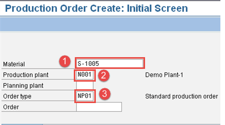 Create and Release Production Order