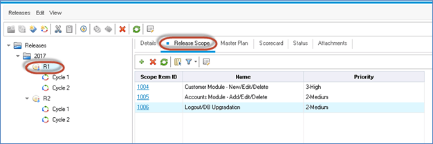 Create Release Scope