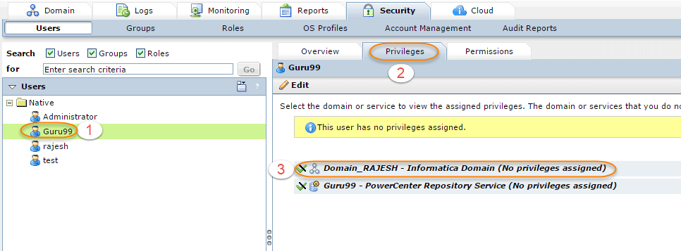 Create Informatica User