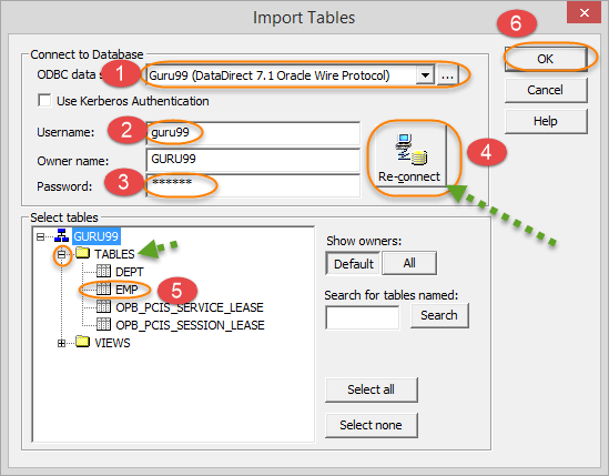 Import Source Table in Source Analyzer