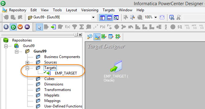 Import Target in Informatica Target Designer