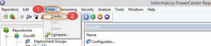 Create a Folder in Informatica