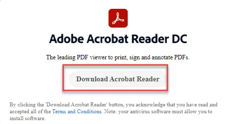 Adobe Acrobat Reader for free