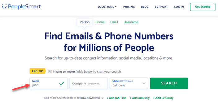 Find a Person by Name using PeopleSmart