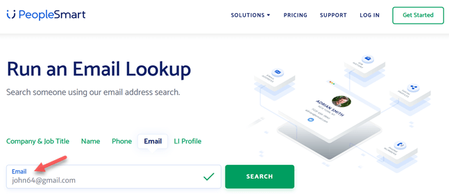 Find Social Media Profiles By Email Using PeopleSmart