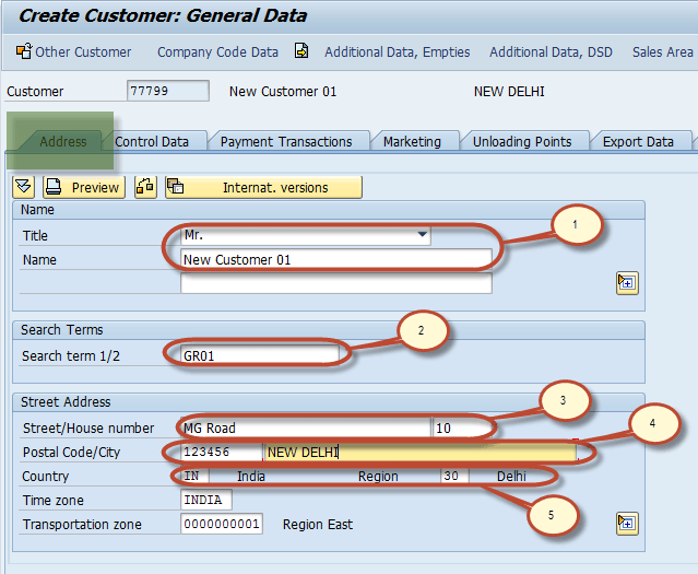 Create a Customer Master Data in SAP