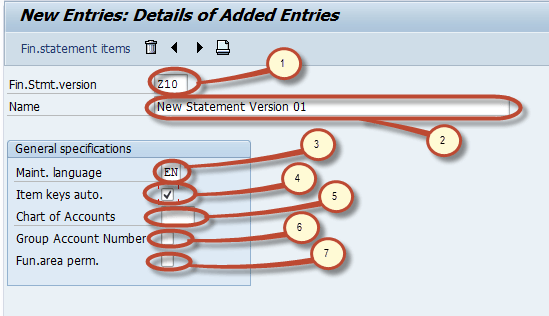Create Financial Statement Version in SAP