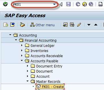 Create a Vendor in SAP