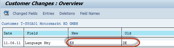 Display Changes in Customer Master in SAP