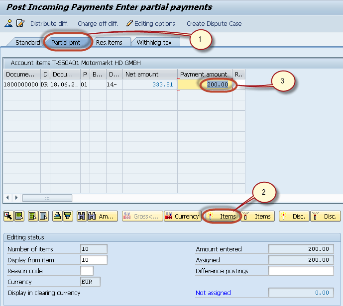 Incoming Partial Payments Posting in SAP