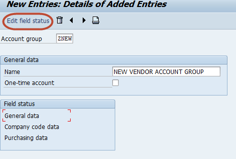 Create a Vendor Account Group