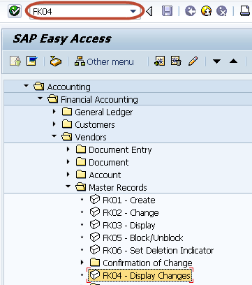 Display Changes in Vendor Master in SAP