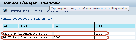 Display Changes in Vendor Master in SAP