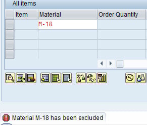 Material Exclusion in SAP VB01